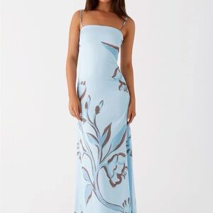 Peppermayo Light Blue Floral Maxi Dress